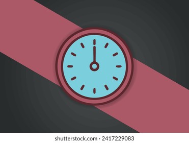 Simple Minimalist Clock Symbol Icon. Vector Image.
