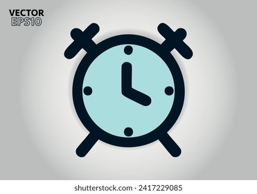 Simple Minimalist Clock Symbol Icon. Vector Image.