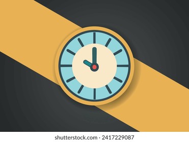 Simple Minimalist Clock Symbol Icon. Vector Image.