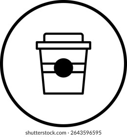 Simple and minimalist coffee cup icon in black and white for graphic design needs