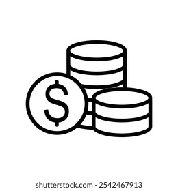 Simple and minimalist coin icons or illustrations are suitable for website design