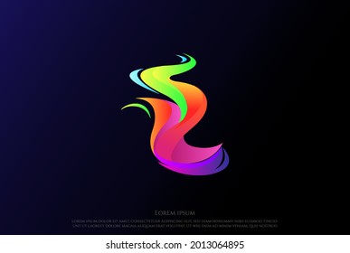 Vector de diseño de logotipo de incendio con color minimalista simple