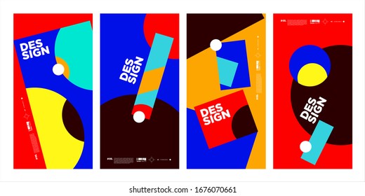 Simple Minimalist colourful abstract geometric background for banner design templates