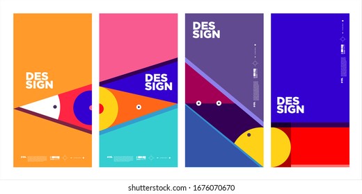 Simple Minimalist colourful abstract geometric background for banner design templates