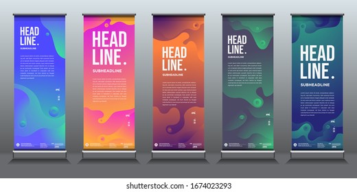 Banner de acumulación simple y minimalista de líquidos y fluidos coloridos para empresas
