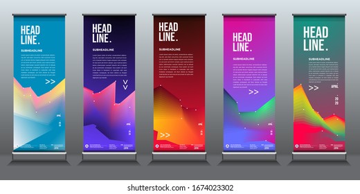 Simple Minimalist Colourful Geometric Roll Banner Stock Vector (Royalty ...