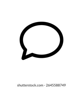 Simple and minimalist comment bubble icon for counting interactions on digital platforms