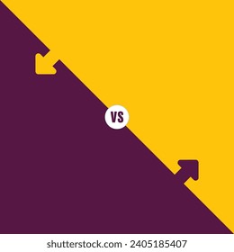 simple minimalist comparison background. versus background with opposite direction arrows. Comparison for business or sports. battle between teams.