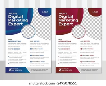 Simple minimalist corporate business flyer design template