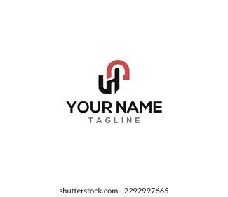 Diseño del logotipo de la letra creativa simple y minimalista H en monograma.