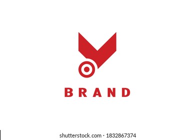 Logotipo de letra Y simple y minimalista con concepto de diseño objetivo. Logo moderno y elegante.
