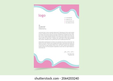 Einfaches minimalistisches und kreatives Letterhead-Design. Briefvorlagen für Geschäftsstil für Ihr Unternehmen. Vektorgrafik