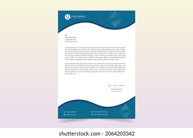 Simple Minimalist And Creative Letterhead Design. Business Style Letter Head Templates For Your Business. Vector Illustration