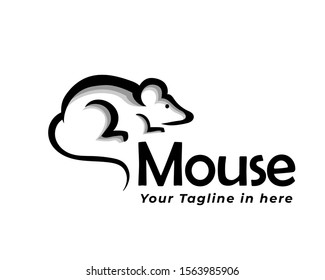 Simple Minimalist Creep Mouse Logo Design Stock Vector (Royalty Free ...