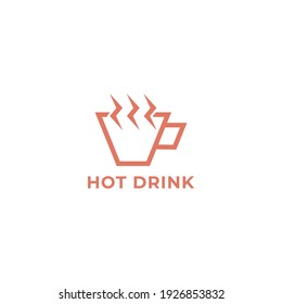 Simple and minimalist cup and flash steam logo
