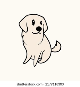 Simple minimalist cute cartoon dog vector