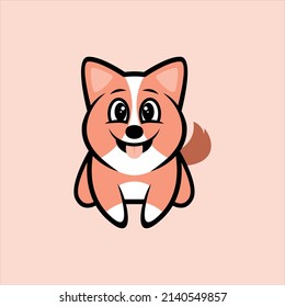 Dibujo minimalista simple de dibujos de dibujos animados de perros lindos Premium Vector