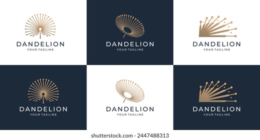 simple and minimalist dandelion logos vector illustration template.