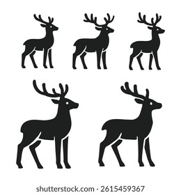 simple minimalist deer head on white background,Simple vector icons,Vector illustration