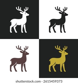 simple minimalist deer head on white background,Simple vector icons,Vector illustration