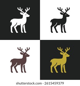 simple minimalist deer head on white background,Simple vector icons,Vector illustration