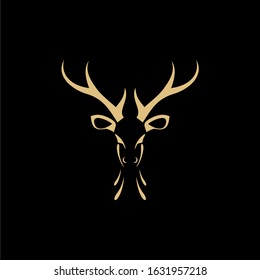 simple minimalist deer horn logo