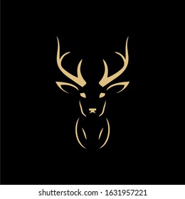 simple minimalist deer horn logo