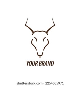 simple minimalist deer logo head 