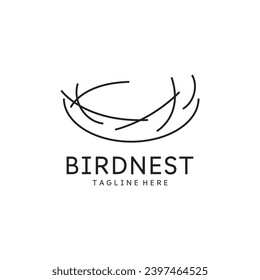 Simple and minimalist design of the bird nest logo.