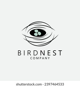 Einfaches und minimalistisches Design des Vogelnestlogos.