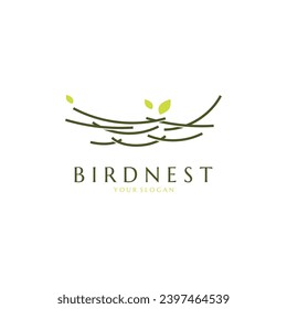 Simple and minimalist design of the bird nest logo.