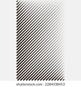 Simple minimalist design template. Modern black and white geometric pattern. Fashionable drawing with slanted lines. Different widths black lines slanted at 45 degree angle. Business style. Copyspace