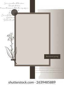 Simple and minimalist digital journal scrapbook note layered element