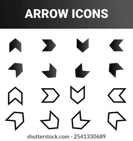 Simple minimalist directional navigation arrow sign mark icons set design vector