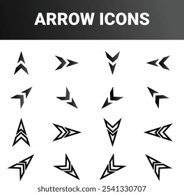 Simple minimalist directional navigation arrow sign mark icons set design vector