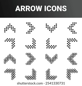Simple minimalista direccional de navegación flecha signo de la marca de iconos conjunto de diseño Vector