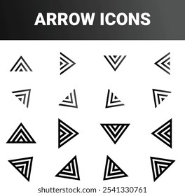 Simple minimalist directional navigation arrow sign mark icons set design vector