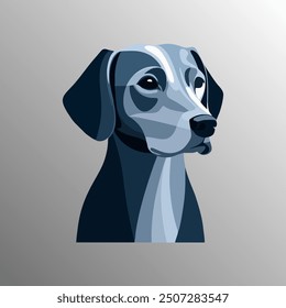 simple minimalist dog head vector illustration on dark background