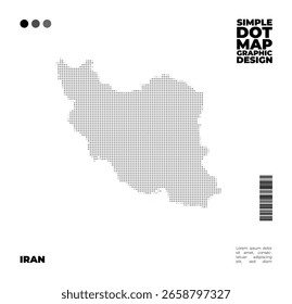 Diseño de mapa de puntos simple y minimalista de Irán