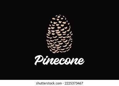 Simple Minimalist Dried Pine Cone Seed Logo Design