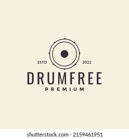 simple minimalist drum music logo design vector graphic symbol icon illustration creative idea