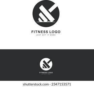 Simple minimalist dumbbell concept logo