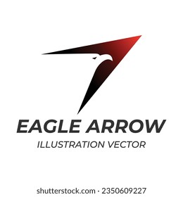 Simple Minimalist Eagle Hawk Falcon Arrow Arrowhead for Sport Icon Illustration Design Vector