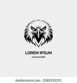 simple minimalist eagle head logo template illustration icon element isolated on white background