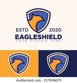 simple minimalist eagle shield logo design