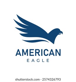 Simple Minimalist Eagle Silhouette Logo for Sport Technology or Business Icon Vector Illustration