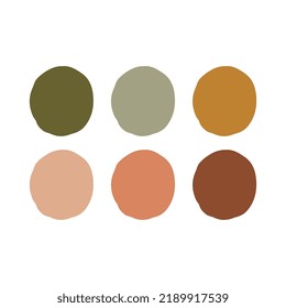 simple minimalist earth-toned color palette with swatches. earth-toned colors combination.