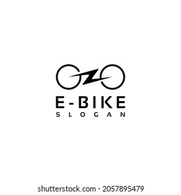 einfaches, minimalistisches Elektrofahrrad, Logo-Design für Fahrräder