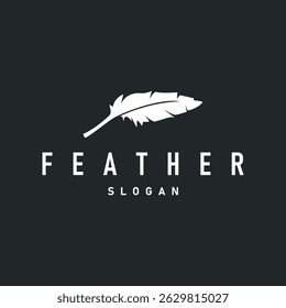 simple minimalist elegant logo feather animal fur illustration template symbol brand product business
