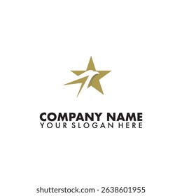 Simple minimalist elegant star and eagle flat logo